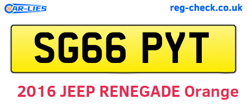 SG66PYT are the vehicle registration plates.