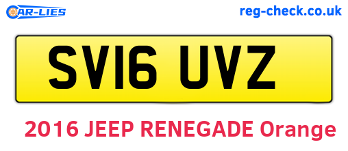 SV16UVZ are the vehicle registration plates.