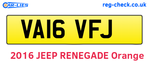 VA16VFJ are the vehicle registration plates.