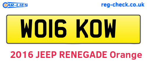 WO16KOW are the vehicle registration plates.