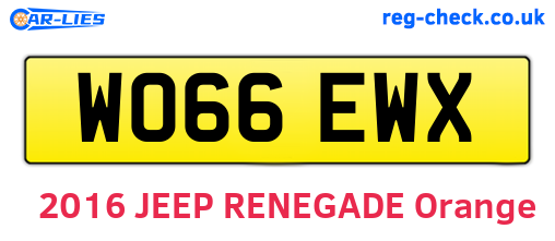 WO66EWX are the vehicle registration plates.
