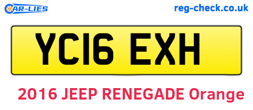 YC16EXH are the vehicle registration plates.