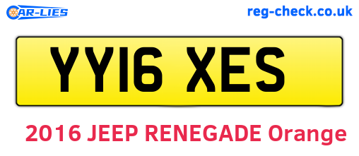 YY16XES are the vehicle registration plates.