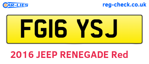 FG16YSJ are the vehicle registration plates.