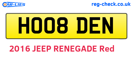HO08DEN are the vehicle registration plates.