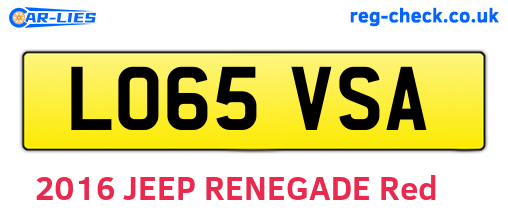 LO65VSA are the vehicle registration plates.