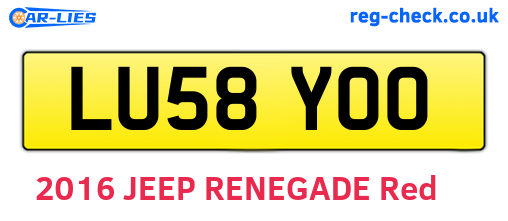 LU58YOO are the vehicle registration plates.