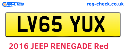 LV65YUX are the vehicle registration plates.