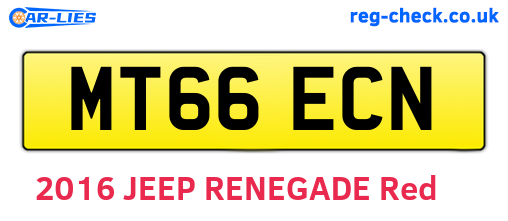 MT66ECN are the vehicle registration plates.