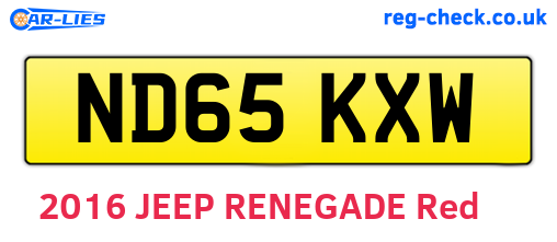 ND65KXW are the vehicle registration plates.