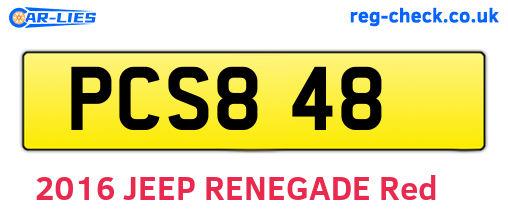 PCS848 are the vehicle registration plates.