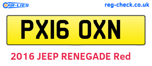 PX16OXN are the vehicle registration plates.