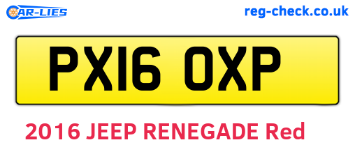 PX16OXP are the vehicle registration plates.