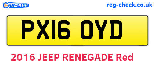 PX16OYD are the vehicle registration plates.