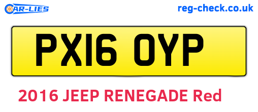 PX16OYP are the vehicle registration plates.