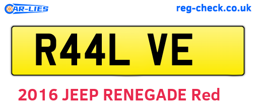 R44LVE are the vehicle registration plates.