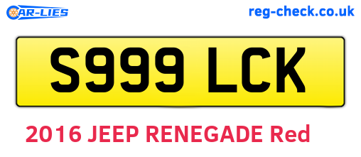 S999LCK are the vehicle registration plates.