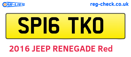 SP16TKO are the vehicle registration plates.
