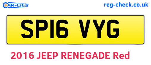 SP16VYG are the vehicle registration plates.