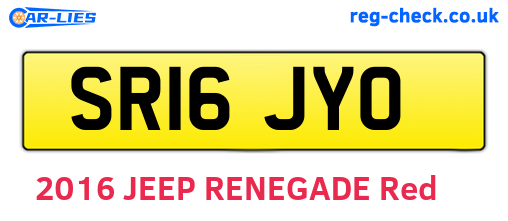 SR16JYO are the vehicle registration plates.