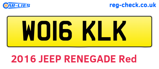WO16KLK are the vehicle registration plates.