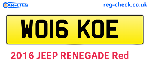 WO16KOE are the vehicle registration plates.