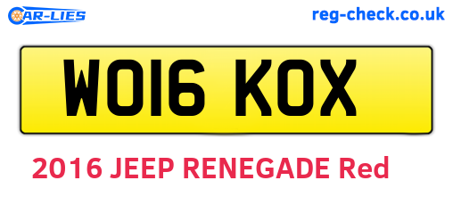 WO16KOX are the vehicle registration plates.
