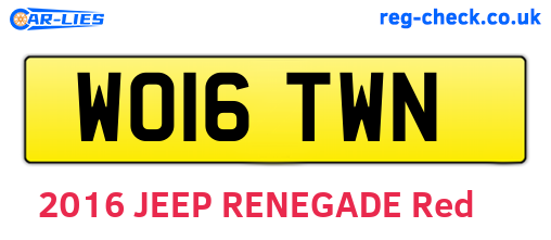 WO16TWN are the vehicle registration plates.
