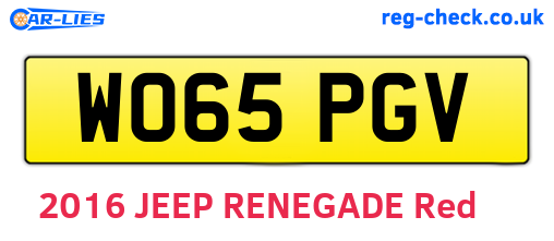WO65PGV are the vehicle registration plates.