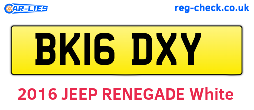 BK16DXY are the vehicle registration plates.