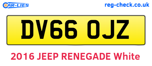 DV66OJZ are the vehicle registration plates.