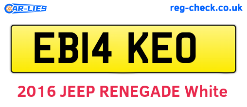 EB14KEO are the vehicle registration plates.
