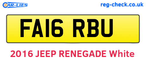 FA16RBU are the vehicle registration plates.
