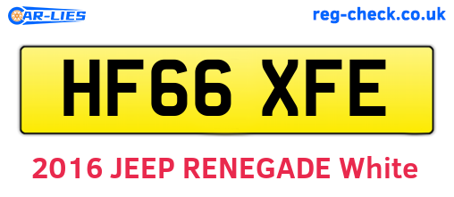 HF66XFE are the vehicle registration plates.