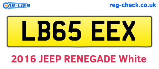 LB65EEX are the vehicle registration plates.
