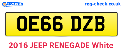 OE66DZB are the vehicle registration plates.