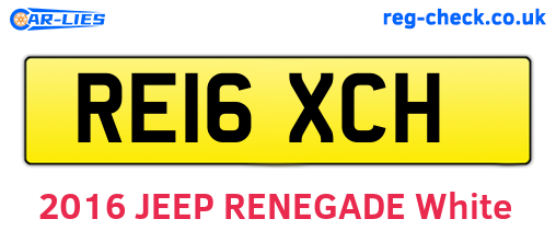 RE16XCH are the vehicle registration plates.