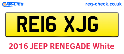 RE16XJG are the vehicle registration plates.