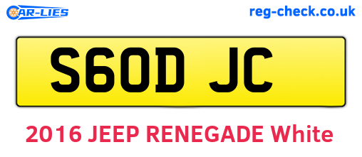 S60DJC are the vehicle registration plates.