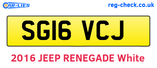 SG16VCJ are the vehicle registration plates.