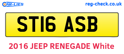 ST16ASB are the vehicle registration plates.