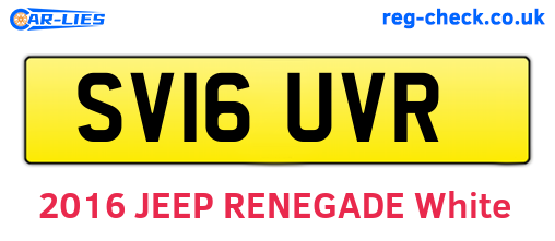 SV16UVR are the vehicle registration plates.