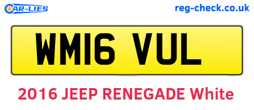 WM16VUL are the vehicle registration plates.