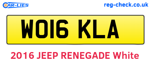 WO16KLA are the vehicle registration plates.
