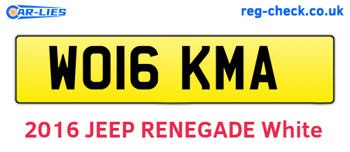 WO16KMA are the vehicle registration plates.