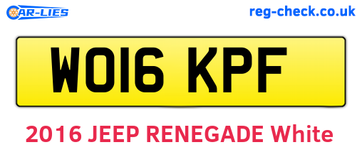 WO16KPF are the vehicle registration plates.
