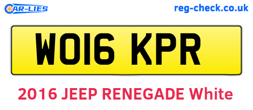 WO16KPR are the vehicle registration plates.