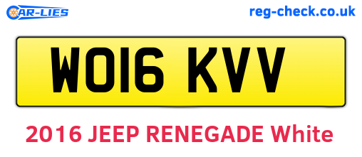 WO16KVV are the vehicle registration plates.