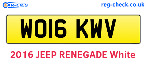 WO16KWV are the vehicle registration plates.