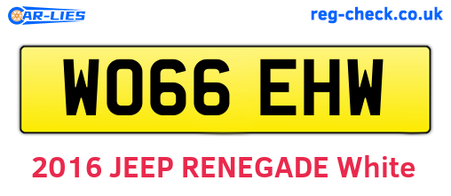 WO66EHW are the vehicle registration plates.